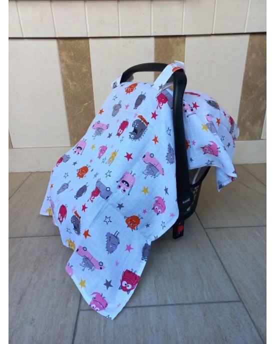 Müslin Puset Örtüsü, %100 Organik Pamuk